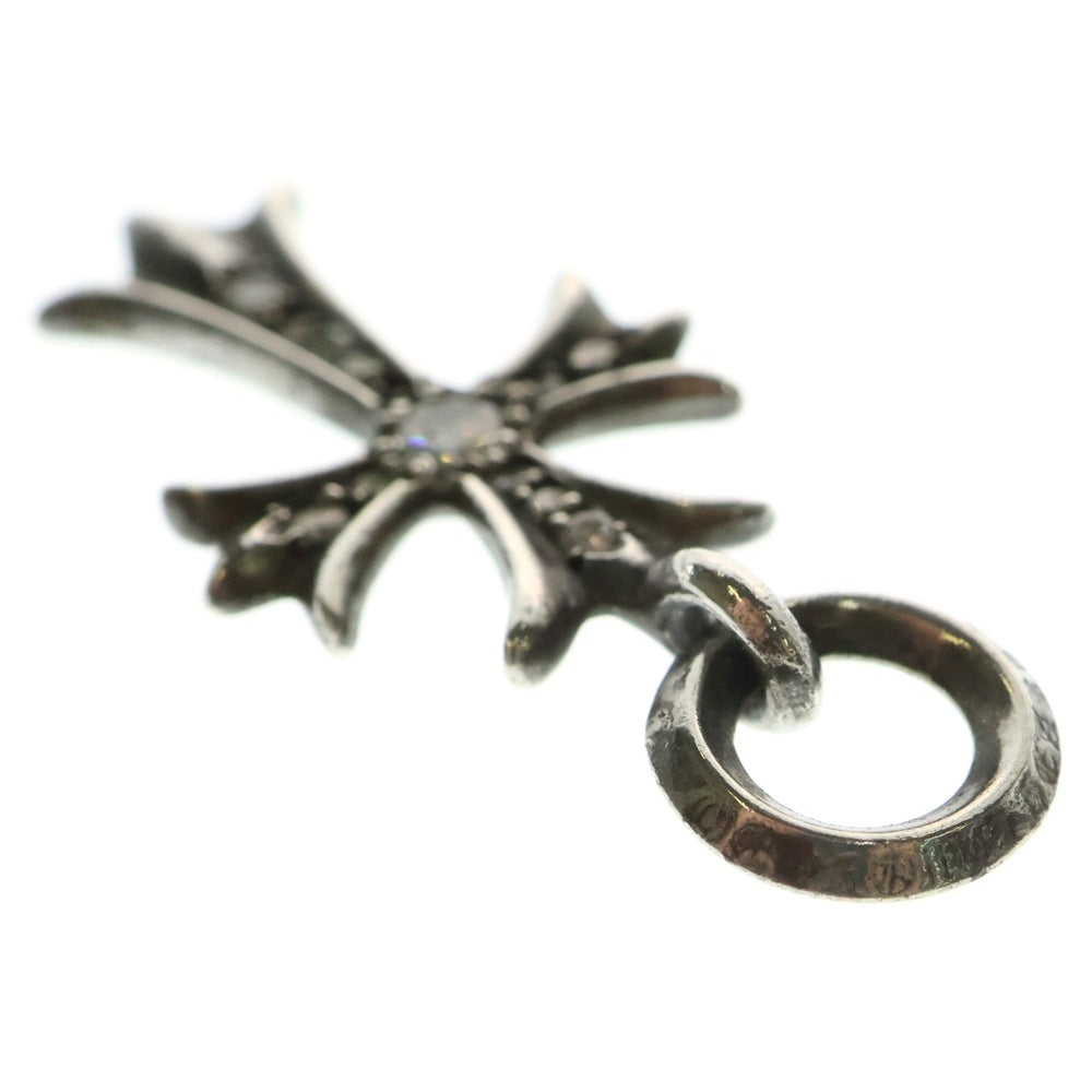 CHROME HEARTS(クロムハーツ) TINY CH CROSS P DMND タイニーCHクロス チャーム アフター パヴェ ダイヤ ネックレストップ シルバー BCA382