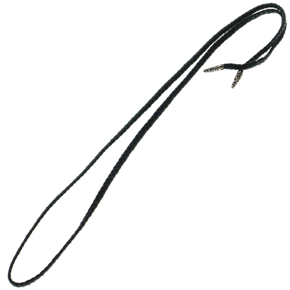 CHROME HEARTS(クロムハーツ) LEATHER BRAID SCROLL ネックレス レザーブレイドネックレス ブラック/シルバー BCA377