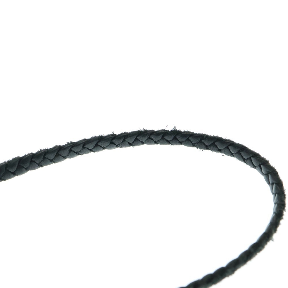 CHROME HEARTS(クロムハーツ) LEATHER BRAID SCROLL ネックレス レザーブレイドネックレス ブラック/シルバー BCA377