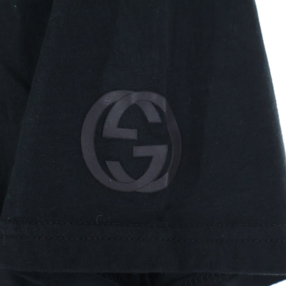 GUCCI(グッチ) アーム ラバー GGロゴ Vネック 半袖Tシャツ カットソー ブラック 224973 X3444