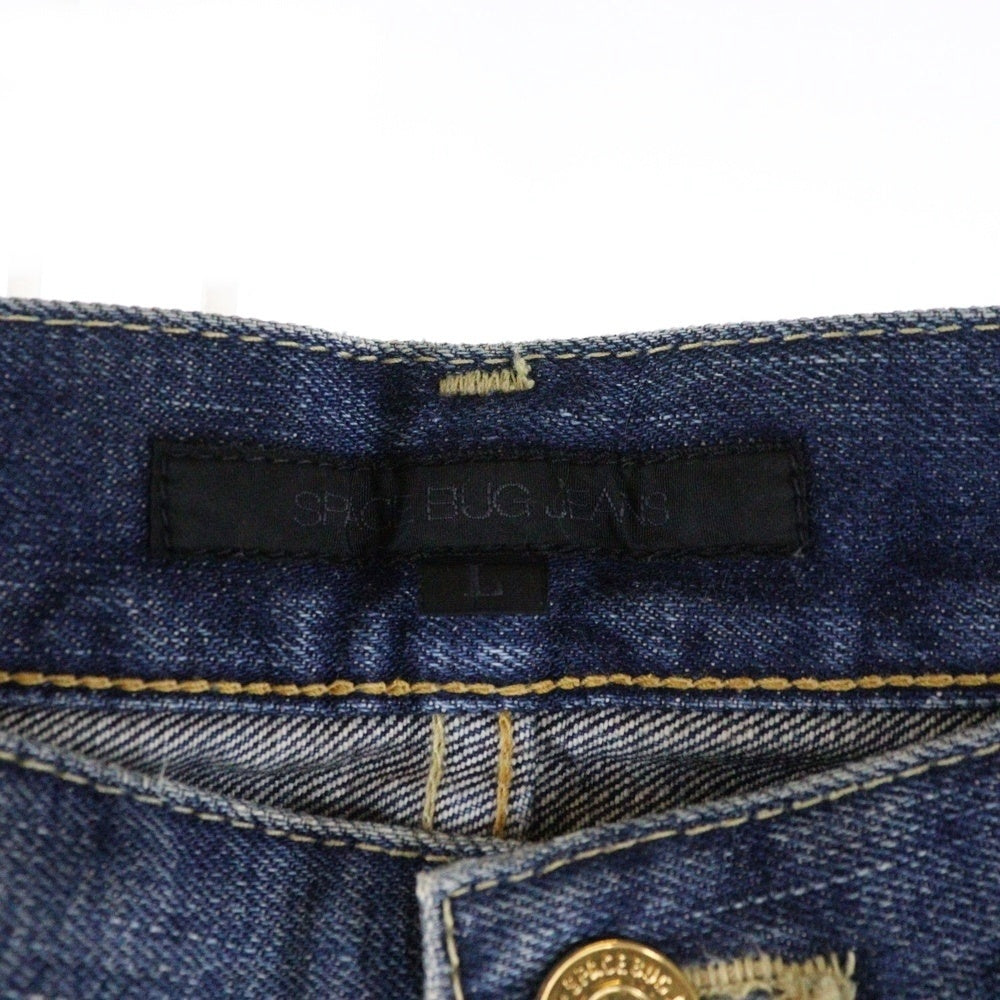 SPACE BAG JEANS(スペースバグジーンズ) SPACE BAG JEANS(スペースバグジーンズ) 大戦モデル 金ボタン ジッパーフライ クラッシュ加工 デニムパンツ ジーンズ インディゴ