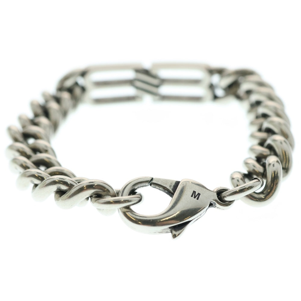 BALENCIAGA(バレンシアガ) BB Icon gourmette-chain bracelet BBアイコン グルメット チェーンブレスレット シルバー 718493TZ99I0911