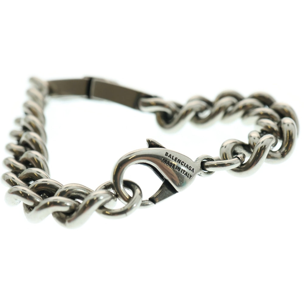 BALENCIAGA(バレンシアガ) BB Icon gourmette-chain bracelet BBアイコン グルメット チェーンブレスレット シルバー 718493TZ99I0911