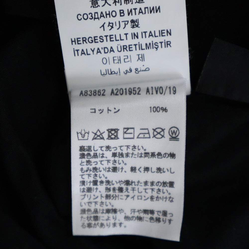 VERSACE(ヴェルサーチ) ロゴプリント クルーネック 半袖Tシャツ ミニ ワンピース ブラック レディース