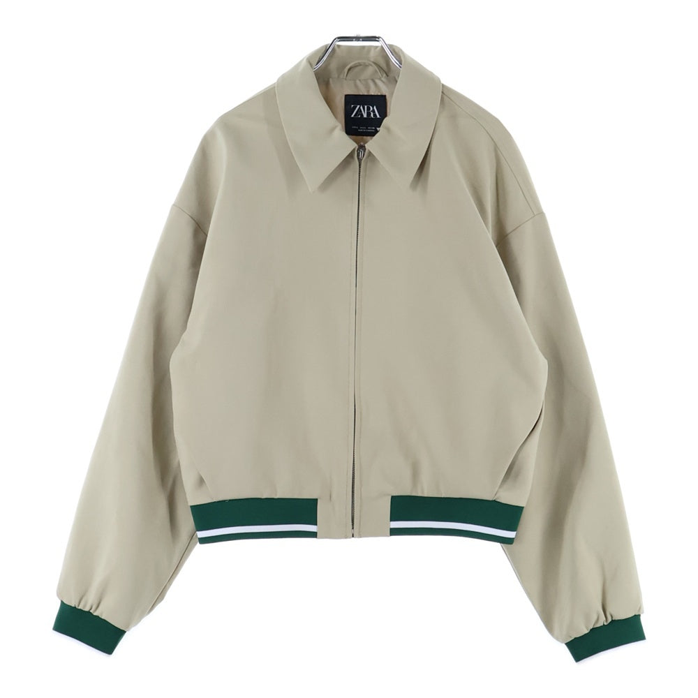 ZARA(ザラ) ジップアップ コントラストテープジャケット ベージュ 