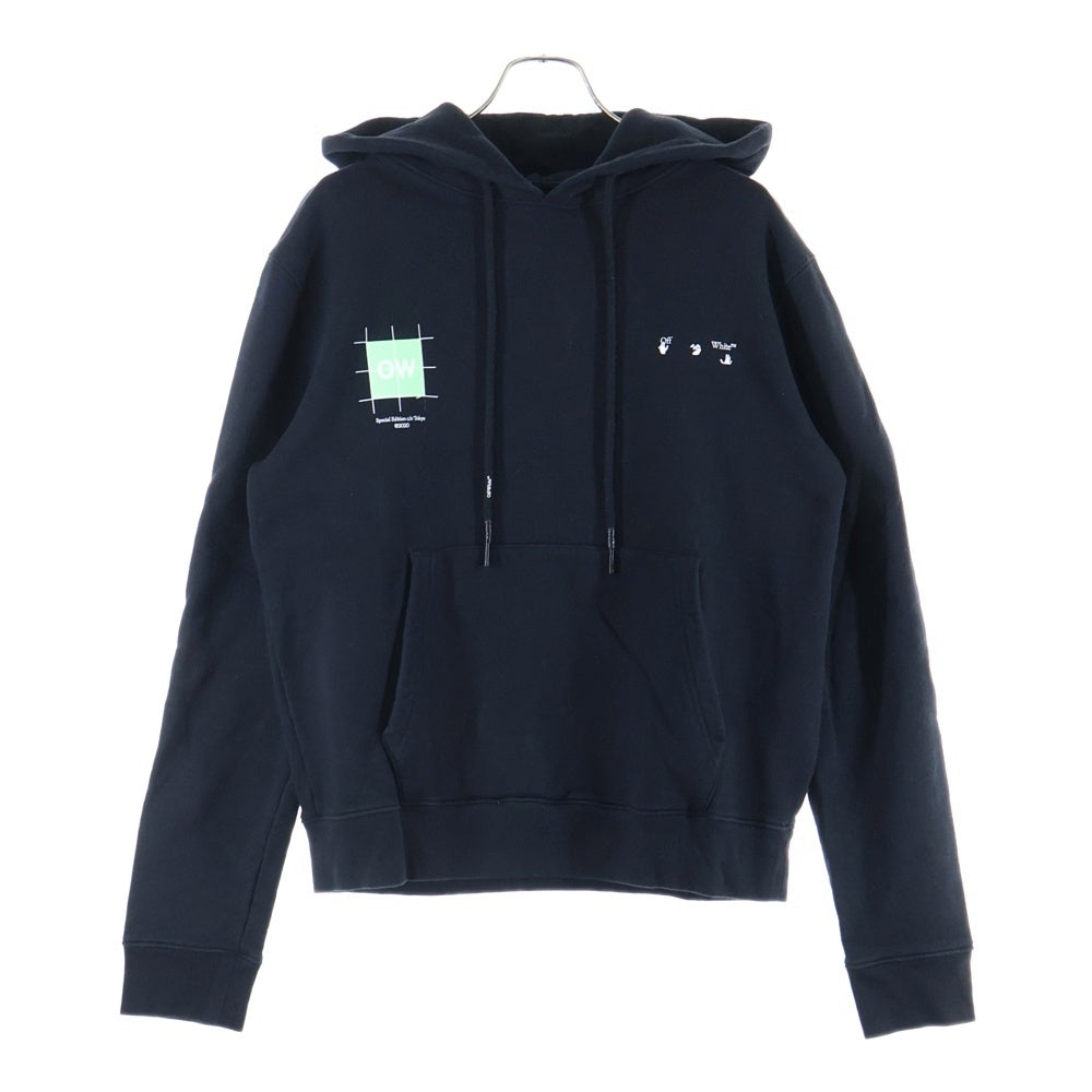 OFF-WHITE(オフホワイト) 20AW 阪急限定 バック ダイアグ ロゴプリント プルオーバーパーカー フーディ ブラック OMBB034G20FLE007