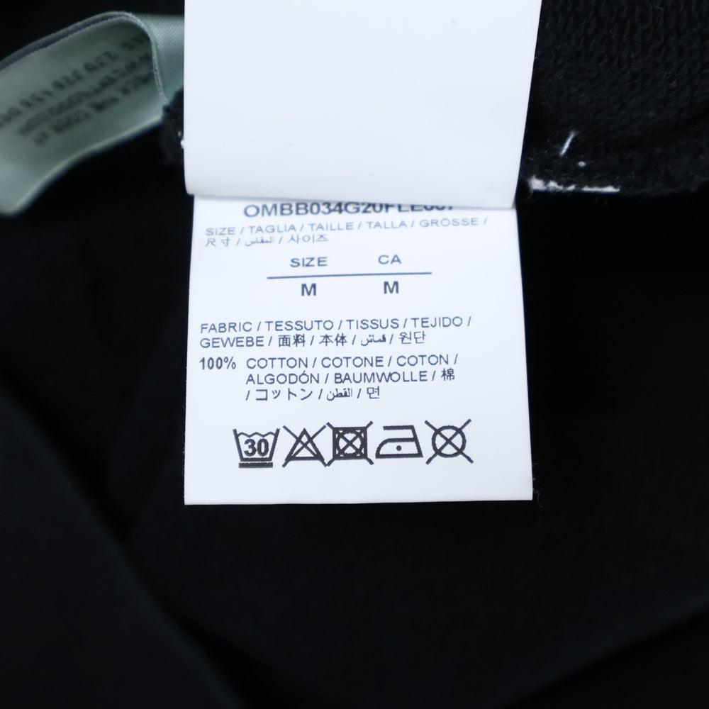 OFF-WHITE(オフホワイト) 20AW 阪急限定 バック ダイアグ ロゴプリント プルオーバーパーカー フーディ ブラック OMBB034G20FLE007