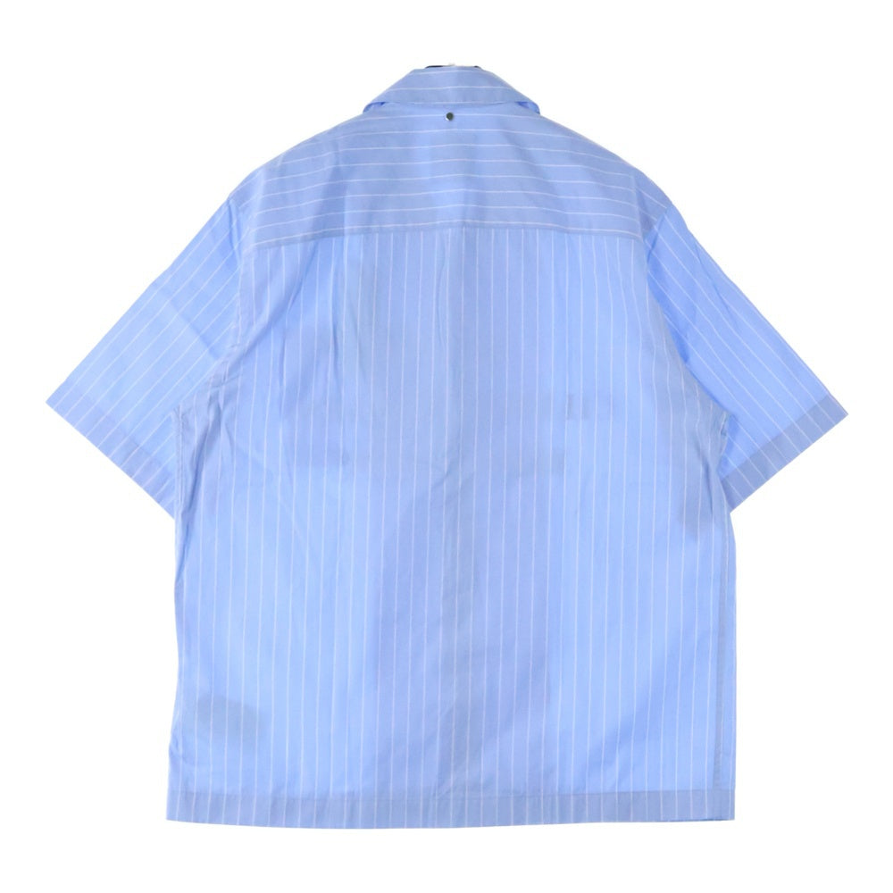 OAMC(オーエーエムシー) Kurt Stripe Shirt カート ストライプ 半袖シャツ ブルー 24E280AU98
