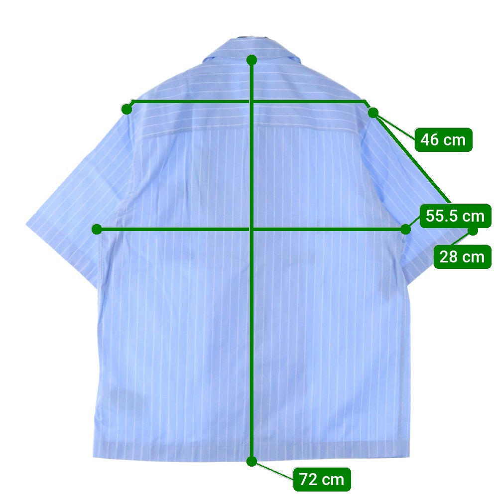 OAMC(オーエーエムシー) Kurt Stripe Shirt カート ストライプ 半袖シャツ ブルー 24E280AU98