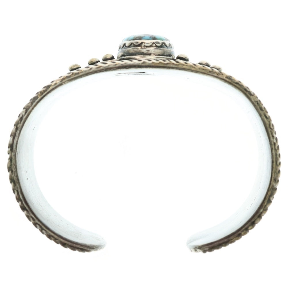 INDIAN JEWELRY(インディアンジュエリー) ナバホ族 Ernie Lister アーニー・リスター作 コインシルバー モレンシ ターコイズ バングル ブレスレット シルバー