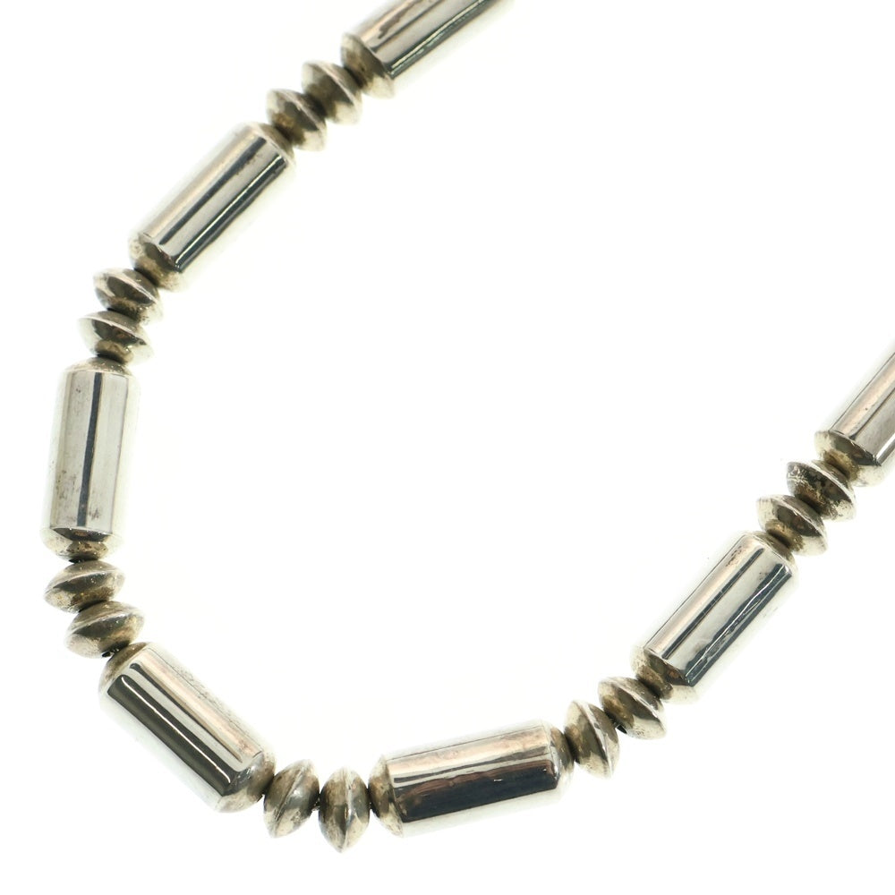 INDIAN JEWELRY(インディアンジュエリー) ナバホ族 S.L刻印 スターリング バレルビーズ ネックレス シルバー