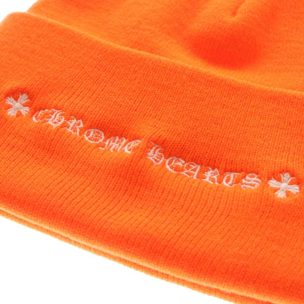 CHROME HEARTS(クロムハーツ) WATCH CAP ウール ワッチキャップ トリプルクロスステッチ ビーニー帽子 オレンジ