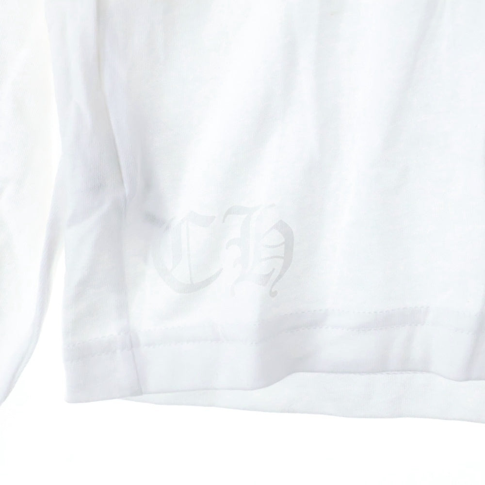 CHROME HEARTS(クロムハーツ) FLRL CRS HORSESHOE LS TEE バックホースシュー 袖フローラルプリント クルーネック 長袖Tシャツ ホワイト/マルチ