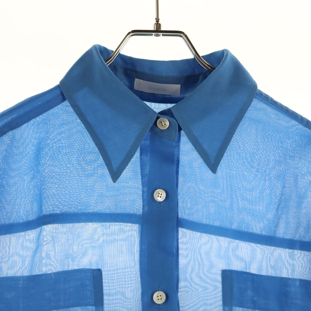 NO BRAND(ノーブランド) allurreville レース シャツ スカイブルー レディース