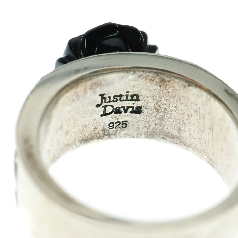 Justin Davis(ジャスティンデイヴィス) DEVOTION RING ローズ 薔薇 リング シルバー/ブラック SRJ349