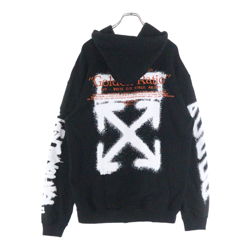 OFF-WHITE(オフホワイト) 20SS Golden Ratio 刺繍 スウェットパーカー フーディー ブラック OMBB009F 7601028