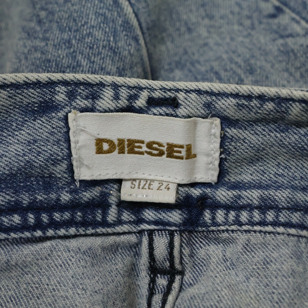 DIESEL(ディーゼル) ロゴボタン ジッパーフライ デニム ミニスカート インディゴ レディース