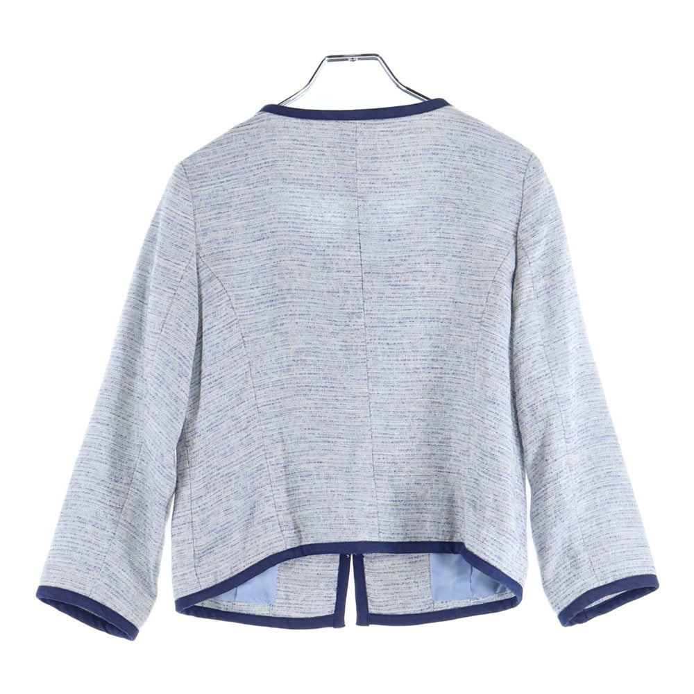 BEAMS(ビームス) ノーカラーツイードジャケット ホワイト