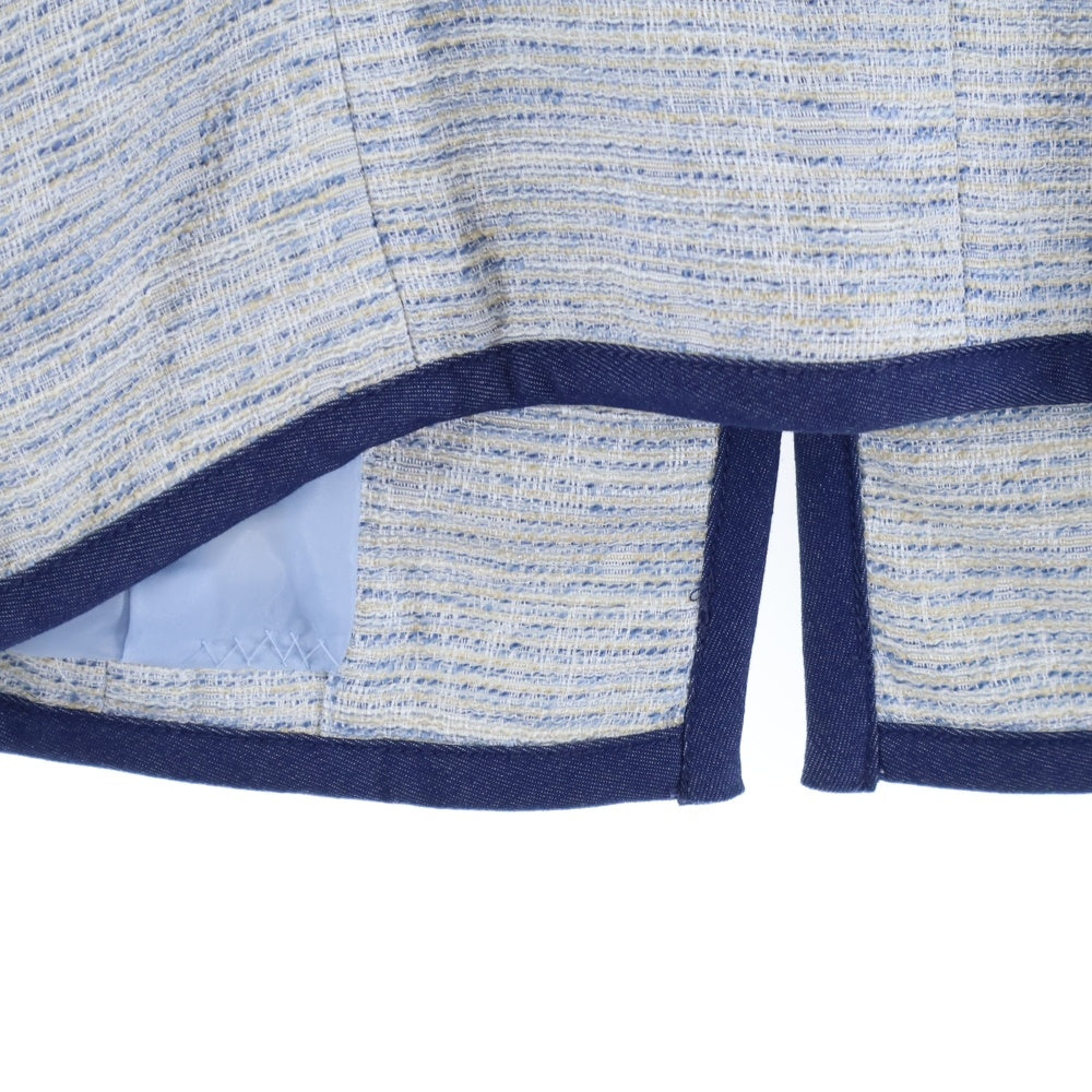 BEAMS(ビームス) ノーカラーツイードジャケット ホワイト