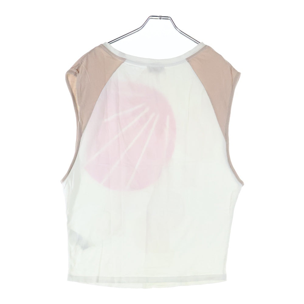 DIESEL(ディーゼル) フロントロゴ ノースリーブ タンクトップ ホワイト/ピンク