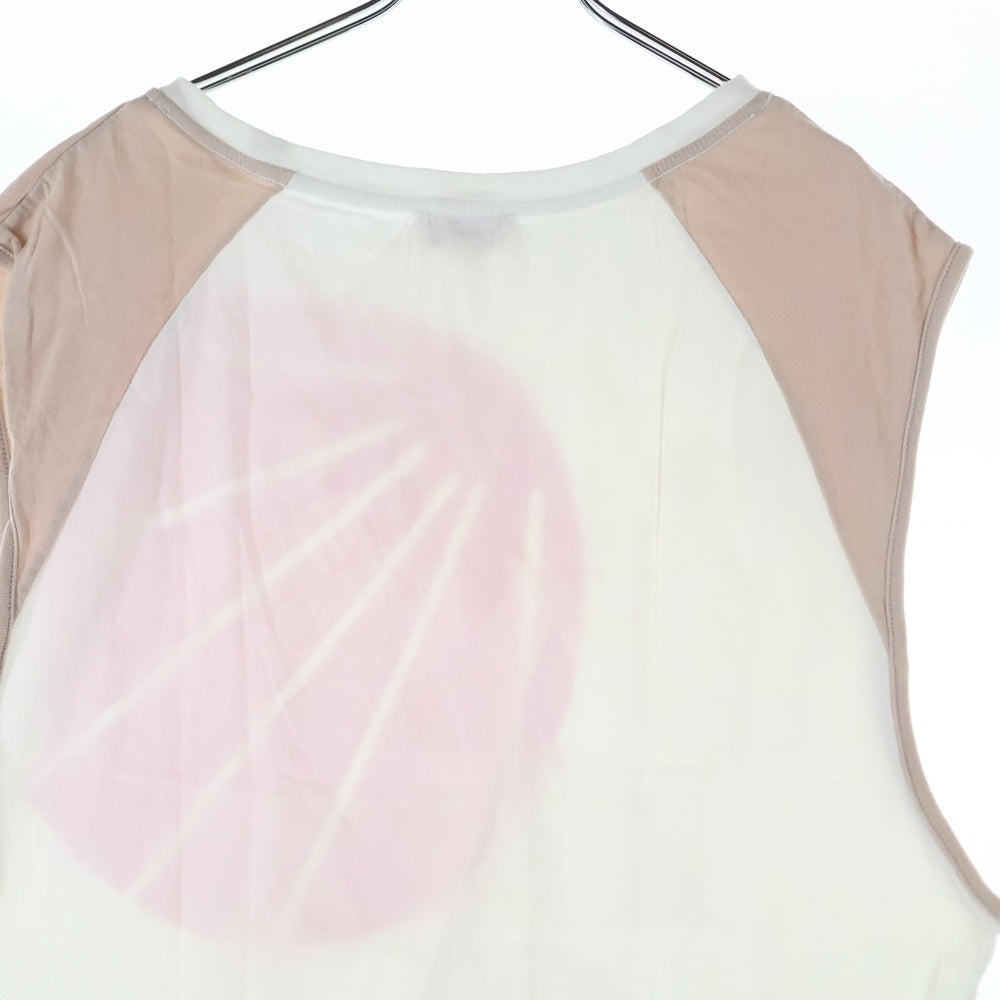 DIESEL(ディーゼル) フロントロゴ ノースリーブ タンクトップ ホワイト/ピンク