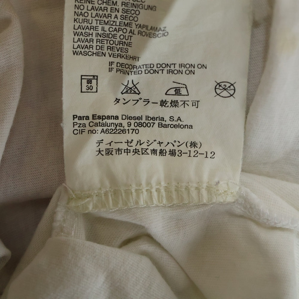 DIESEL(ディーゼル) フロントロゴ ノースリーブ タンクトップ ホワイト/ピンク