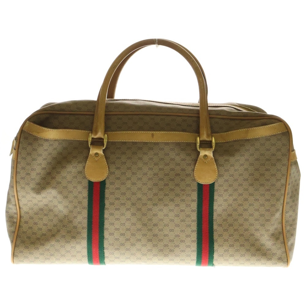GUCCI(グッチ) GG シェリーライン マイクロGG レザー ボストンバッグ オールドグッチ ベージュ 012-904-0310