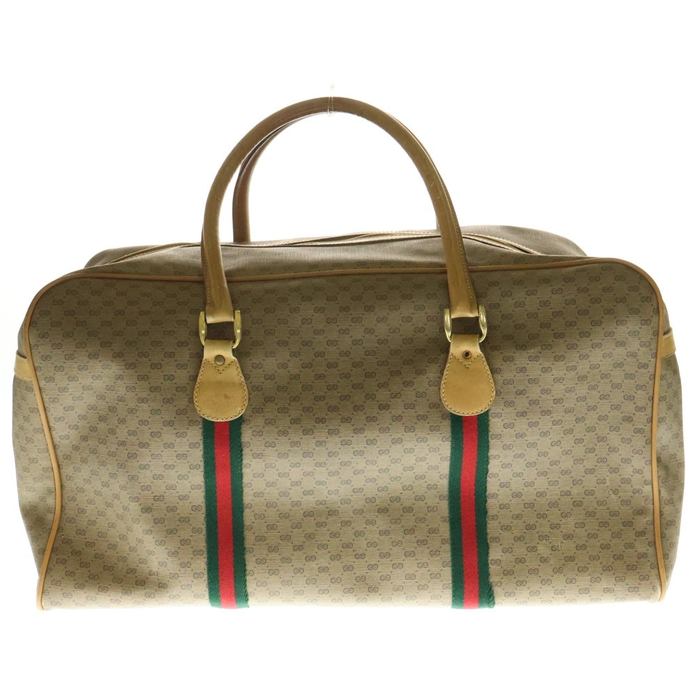 GUCCI(グッチ) GG シェリーライン マイクロGG レザー ボストンバッグ オールドグッチ ベージュ 012-904-0310