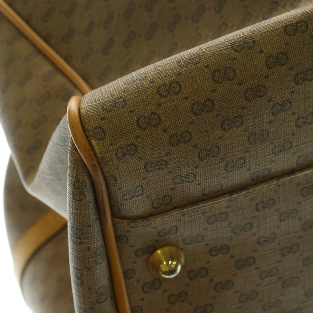 GUCCI(グッチ) GG シェリーライン マイクロGG レザー ボストンバッグ オールドグッチ ベージュ 012-904-0310