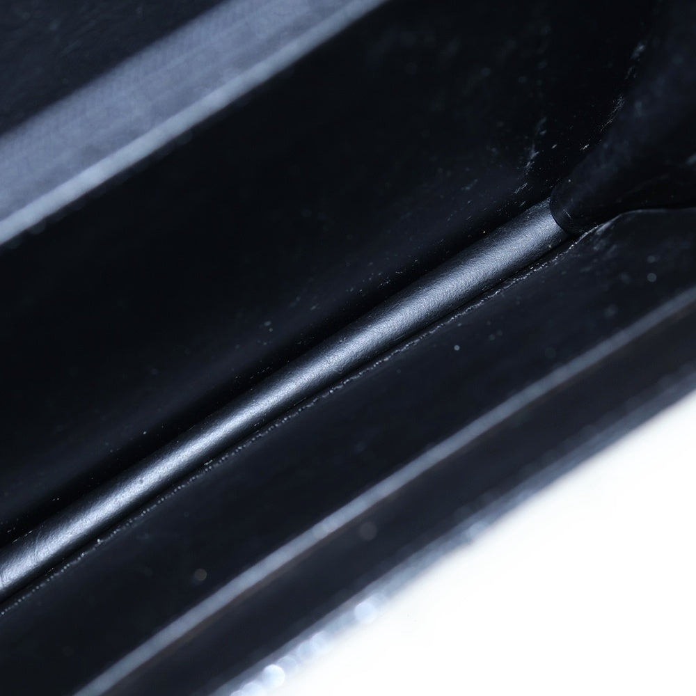 NO BRAND(ノーブランド) KAIYO 2WAY クロコダイル シャイニング加工 ショルダーバッグ ブラック