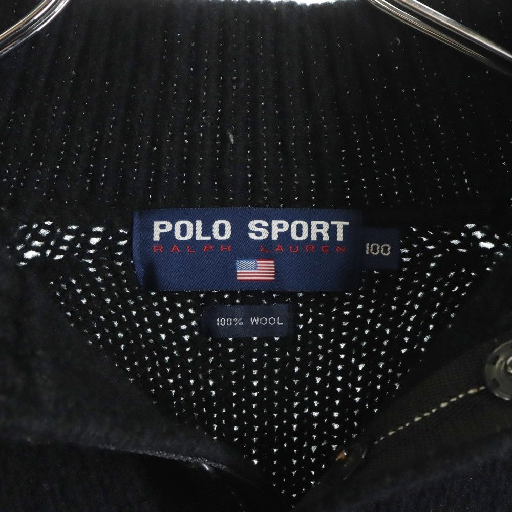 POLO SPORT RALPH LAUREN(ポロスポーツラルフローレン) ハーフスナップ ウール ニットセーター ブラック TMKF7-2270