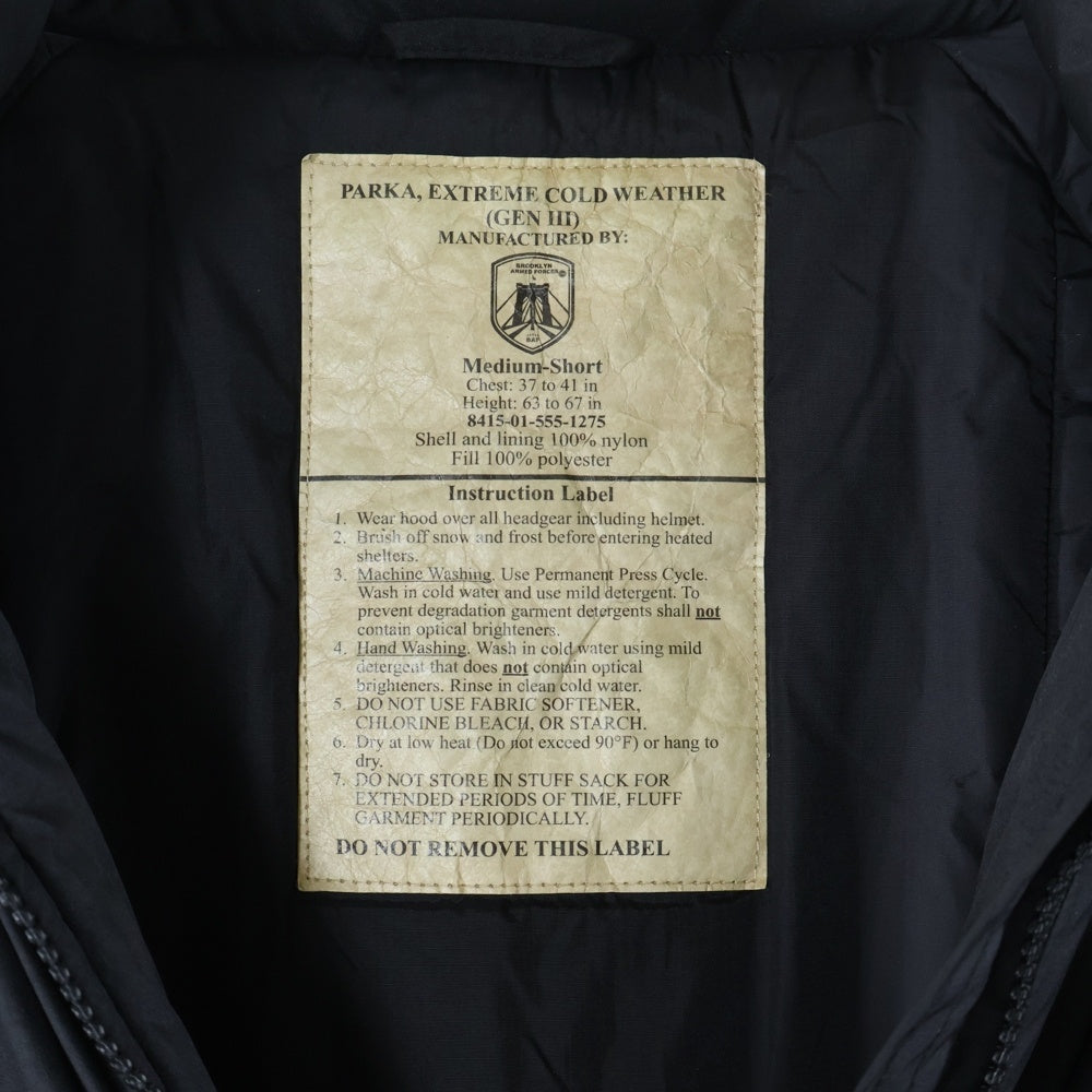 VINTAGE(ヴィンテージ) US.ARMY BAF社 ナイロン 中綿 ミリタリー ジャケット ブラック