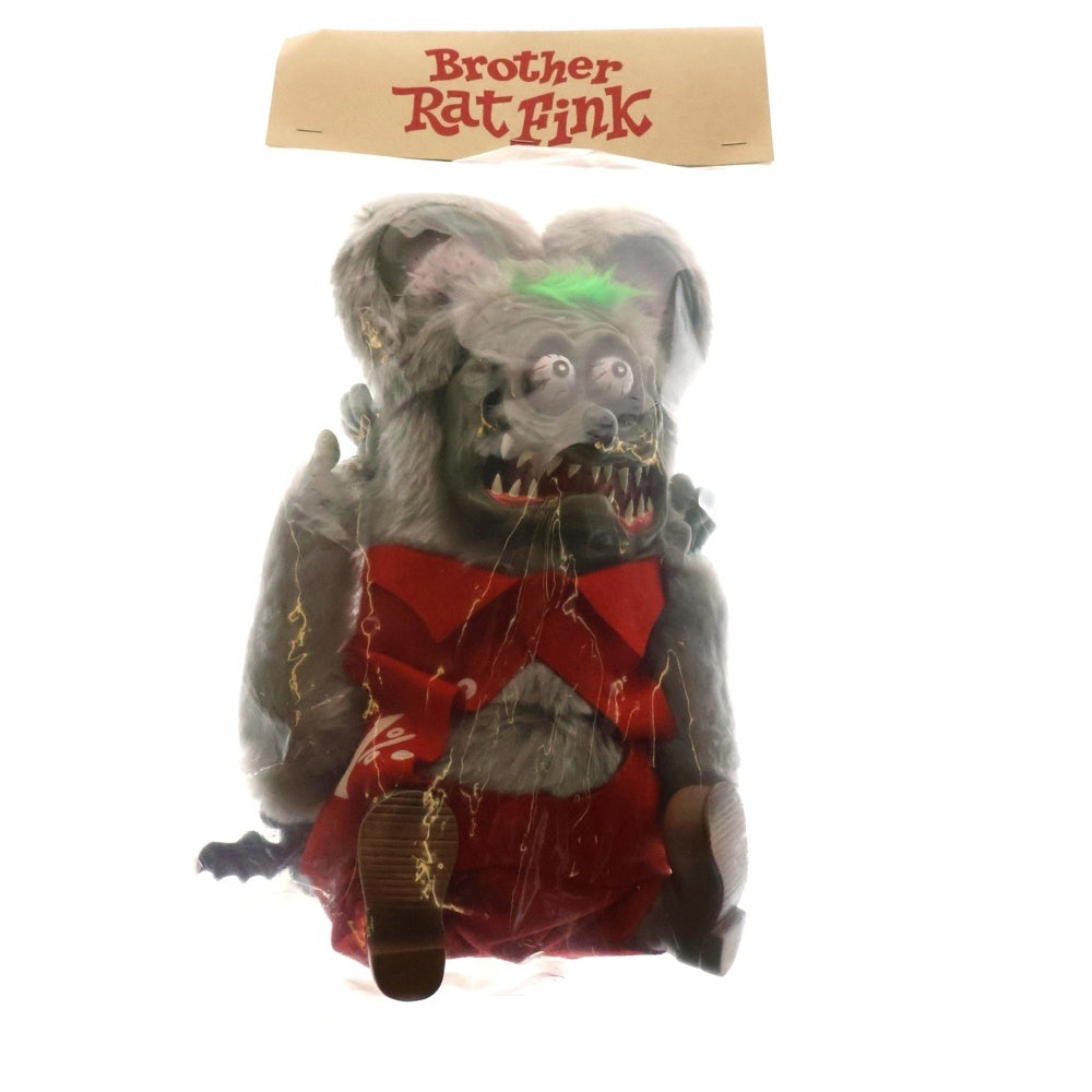 SECRETBASE(シークレットベース) ×ラットフィンク×シェルターバンク Brother of Rat Fink Plush Ver 世界50体限定 シリアル入り ブラザー ソフビ フィギュア グレー/レッド