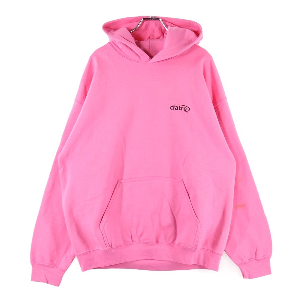 NO BRAND(ノーブランド) ciatre シアター ロゴプリント スウェットパーカー ピンク