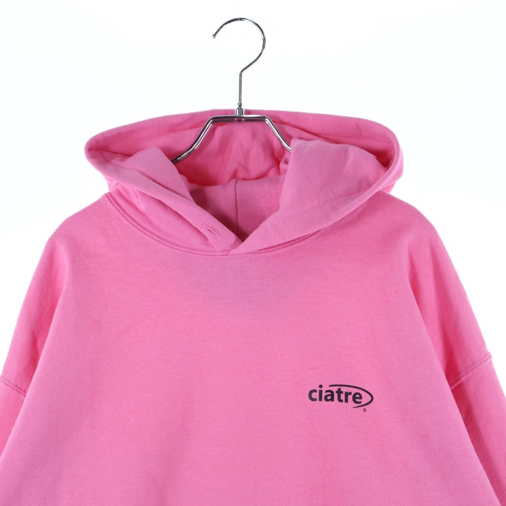 NO BRAND(ノーブランド) ciatre シアター ロゴプリント スウェットパーカー ピンク