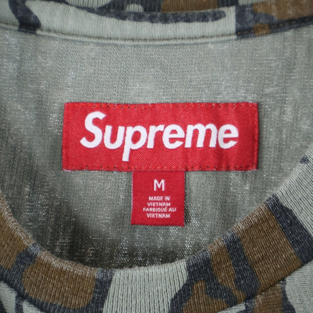 SUPREME(シュプリーム) 25SS Camo Small Box Tee スモールボックス カモ柄 胸ポケット ロゴ 刺繍 クルーネック カットソー 半袖 Tシャツ ブラウン