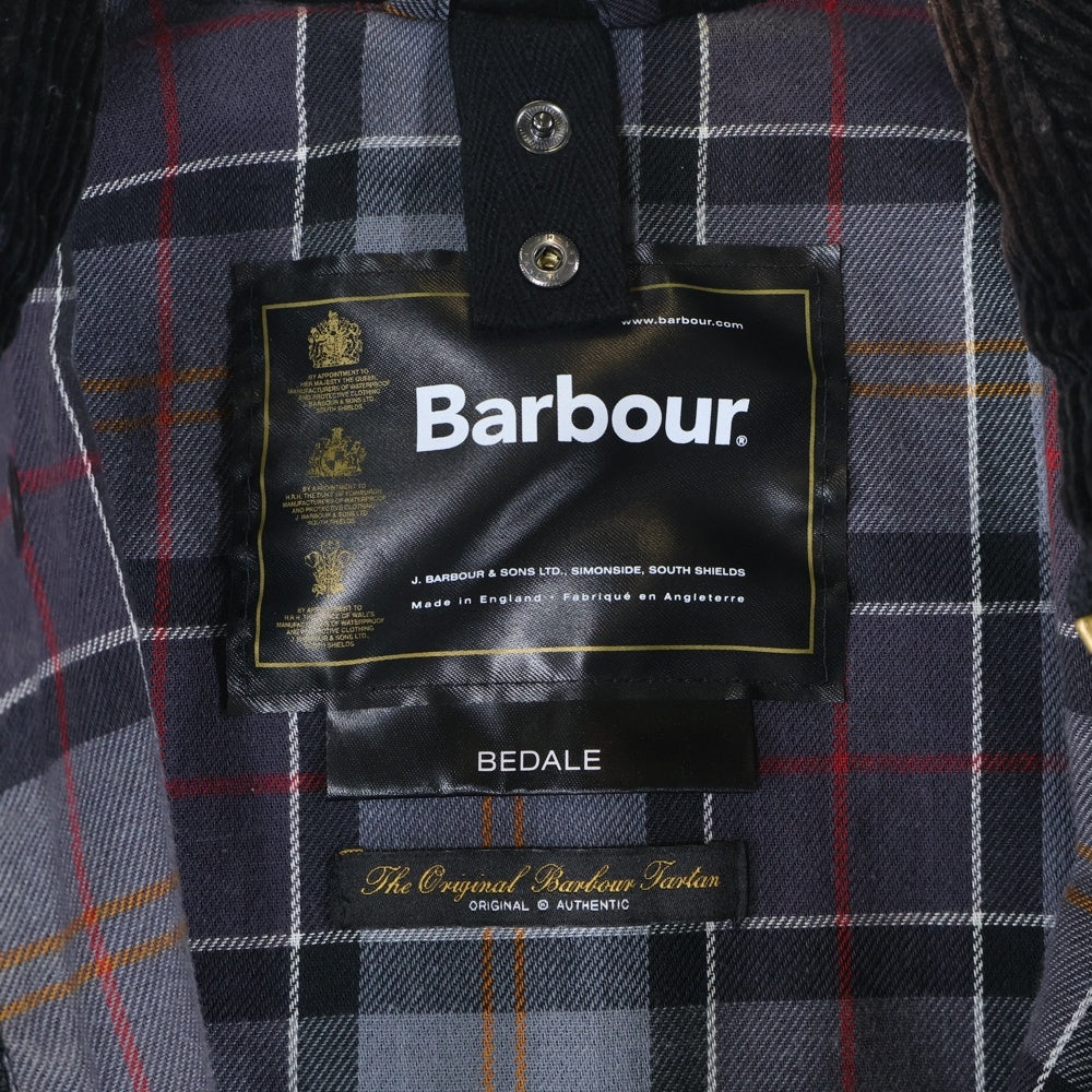 Barbour(バブアー) BEDALE WAX JACKET ビデイル 裏地チェック オイルド ジャケット ブルゾン ブラック MWX0018BK9134