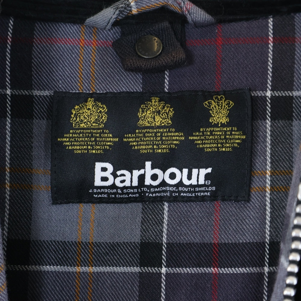 Barbour(バブアー) 16SS SL BEDALE WAX JACKET ビデイル スリムフィット 裏地チェック オイルド ジャケット ブルゾン ブラック MWX0318BK9138