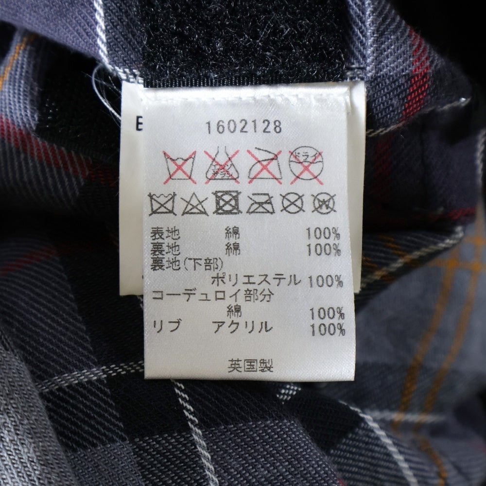 Barbour(バブアー) 16SS SL BEDALE WAX JACKET ビデイル スリムフィット 裏地チェック オイルド ジャケット ブルゾン ブラック MWX0318BK9138