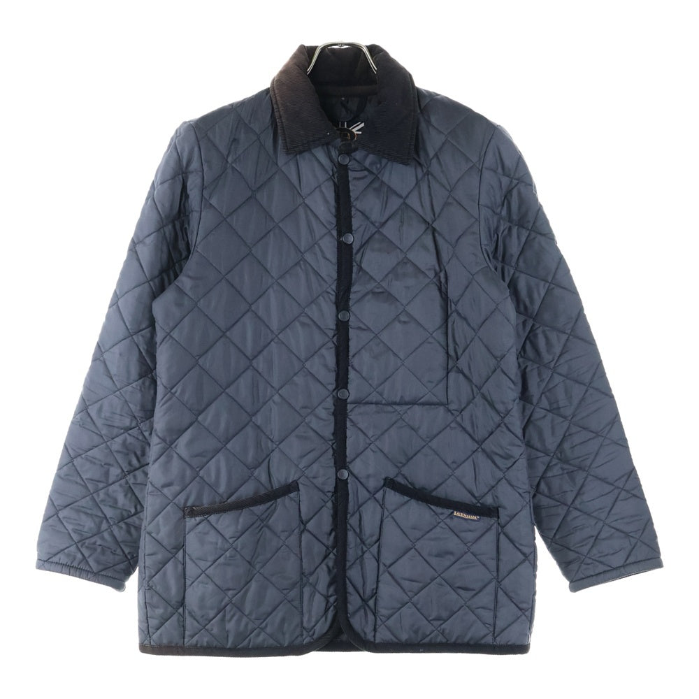 LAVENHAM(ラベンハム) 19AW WEYBREAD JACKET ウェイブレッド 中綿入り 襟コーデュロイ キルティングコート ブルゾン ブラック LVH-19-BP