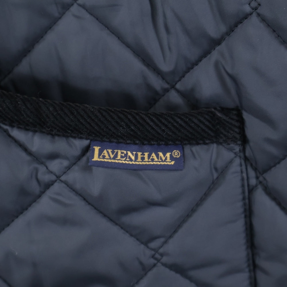 LAVENHAM(ラベンハム) 19AW WEYBREAD JACKET ウェイブレッド 中綿入り 襟コーデュロイ キルティングコート ブルゾン ブラック LVH-19-BP