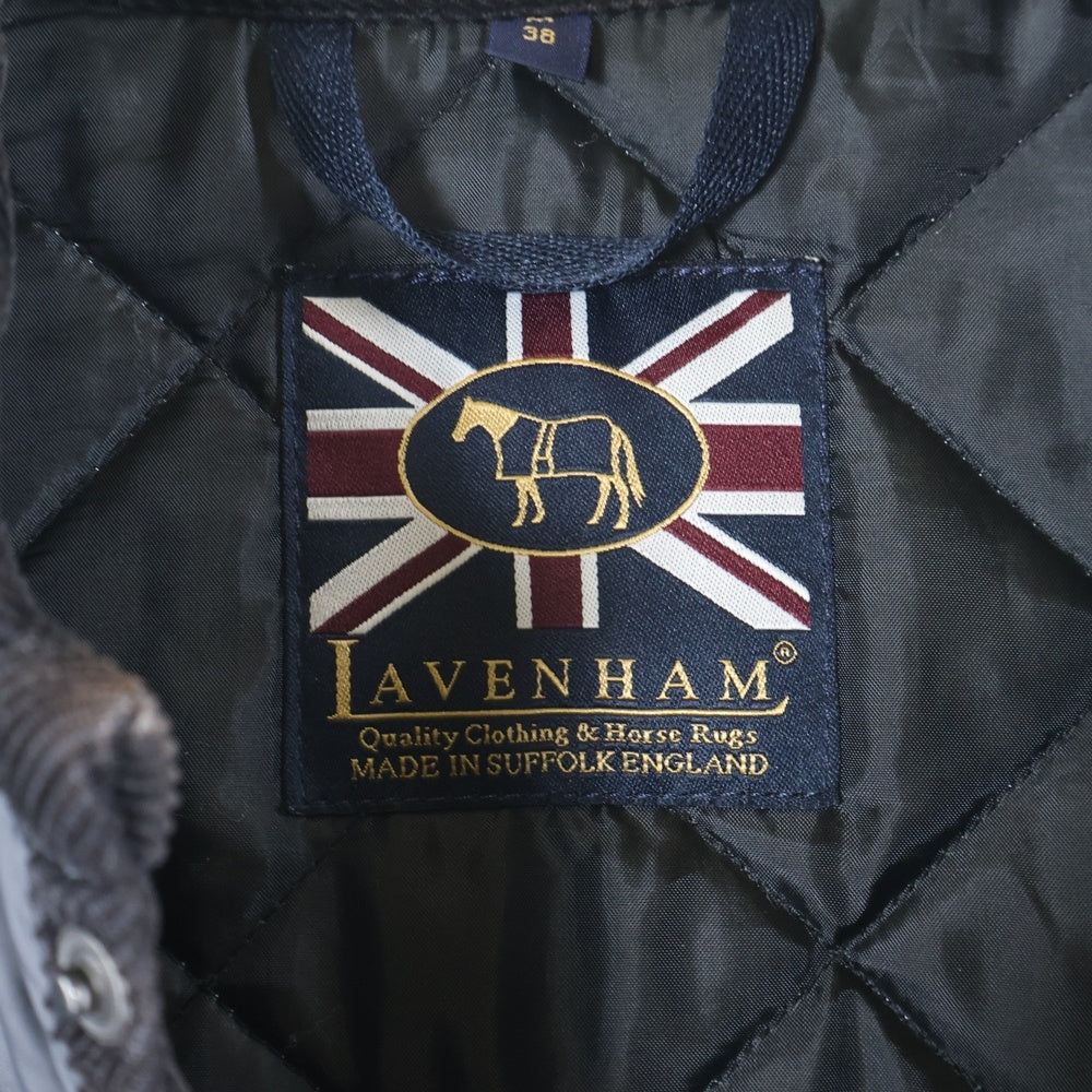 LAVENHAM(ラベンハム) 19AW WEYBREAD JACKET ウェイブレッド 中綿入り 襟コーデュロイ キルティングコート ブルゾン ブラック LVH-19-BP