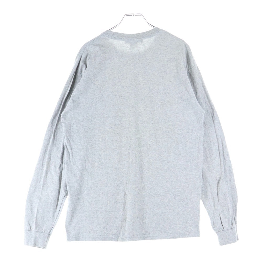 NO BRAND(ノーブランド) HELLOS EXTRAFINE フロントプリント 長袖TシャツロンT カットソー グレー