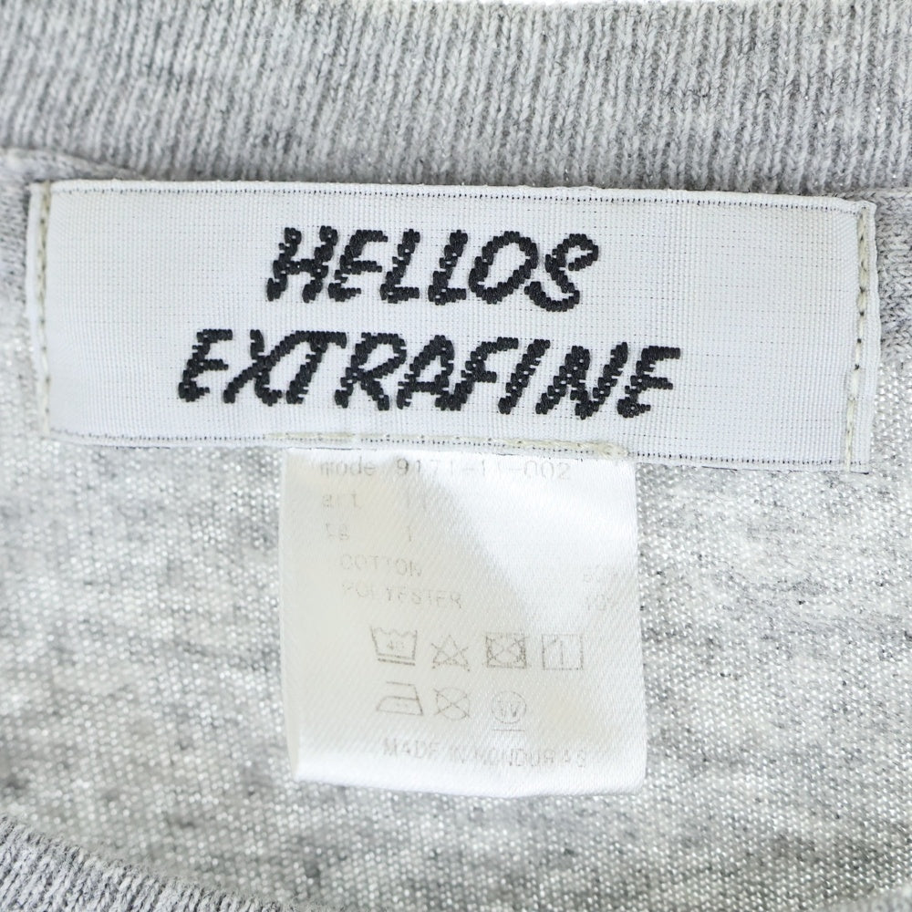 NO BRAND(ノーブランド) HELLOS EXTRAFINE フロントプリント 長袖TシャツロンT カットソー グレー
