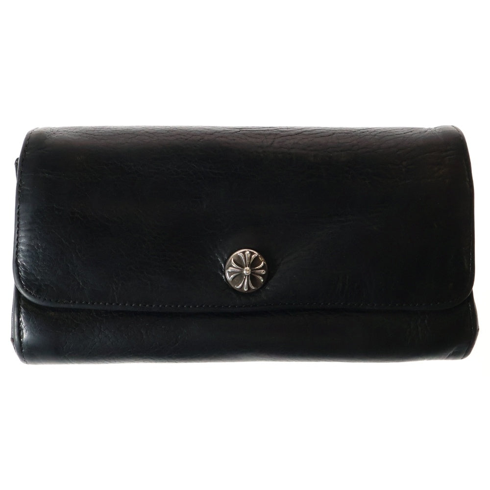 CHROME HEARTS(クロムハーツ) JUDY CROSS BALL ジュディ クロス ボール ボタン レザーウォレット 長財布 ブラック BCA366
