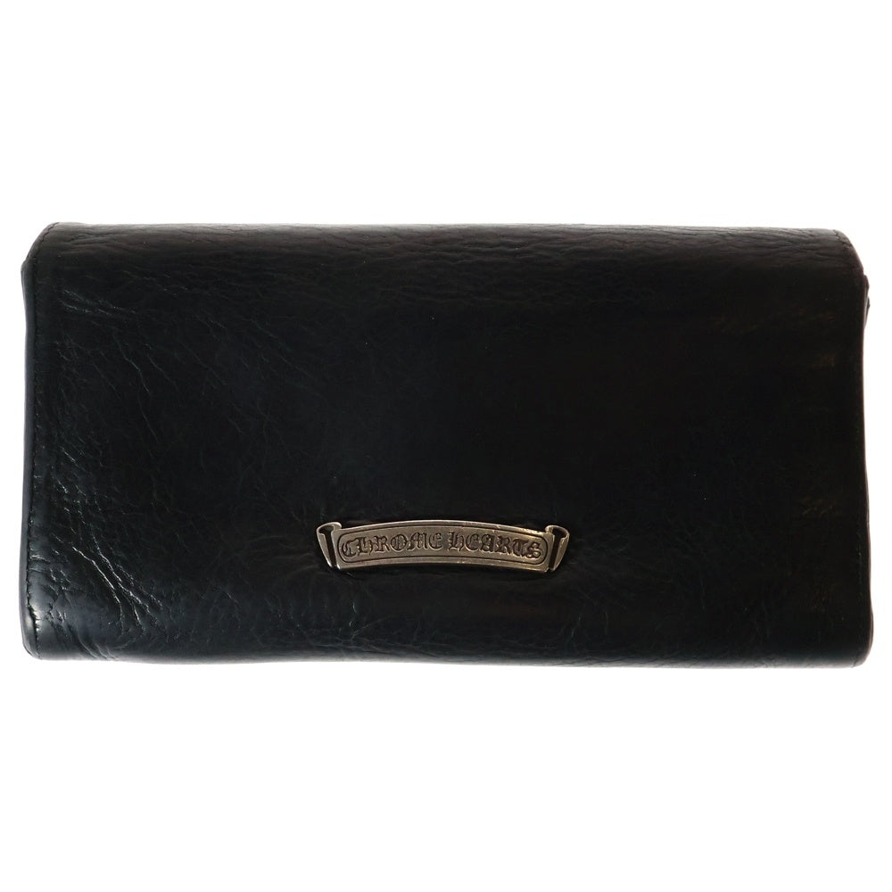 CHROME HEARTS(クロムハーツ) JUDY CROSS BALL ジュディ クロス ボール ボタン レザーウォレット 長財布 ブラック BCA366