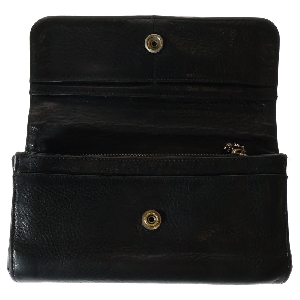 CHROME HEARTS(クロムハーツ) JUDY CROSS BALL ジュディ クロス ボール ボタン レザーウォレット 長財布 ブラック BCA366