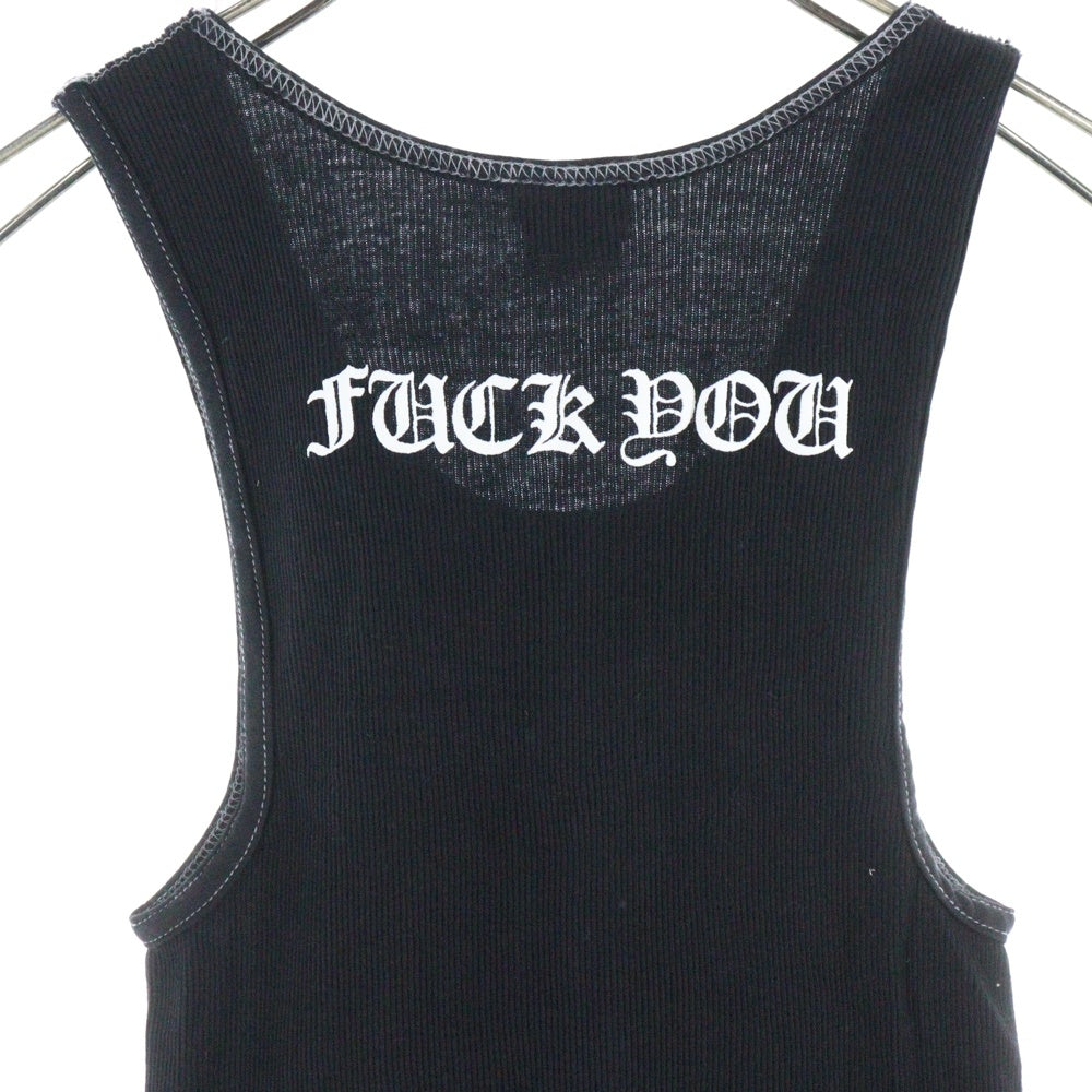 CHROME HEARTS(クロムハーツ) OLD Taipei FUCK YOU T-BAR TANK TOP オールドモデル 台湾限定 ファックユー Tバー バックホースシュープリント タンクトップ ノースリーブ ブラック