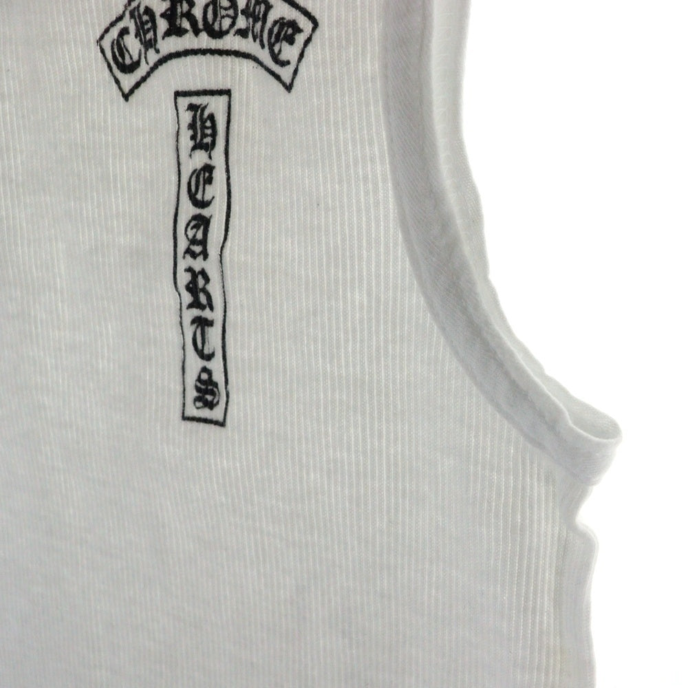 CHROME HEARTS(クロムハーツ) OLD Taipei FUCK YOU T-BAR TANK TOP オールドモデル 台湾限定 ファックユー Tバー バックホースシュープリント タンクトップ ノースリーブ ホワイト