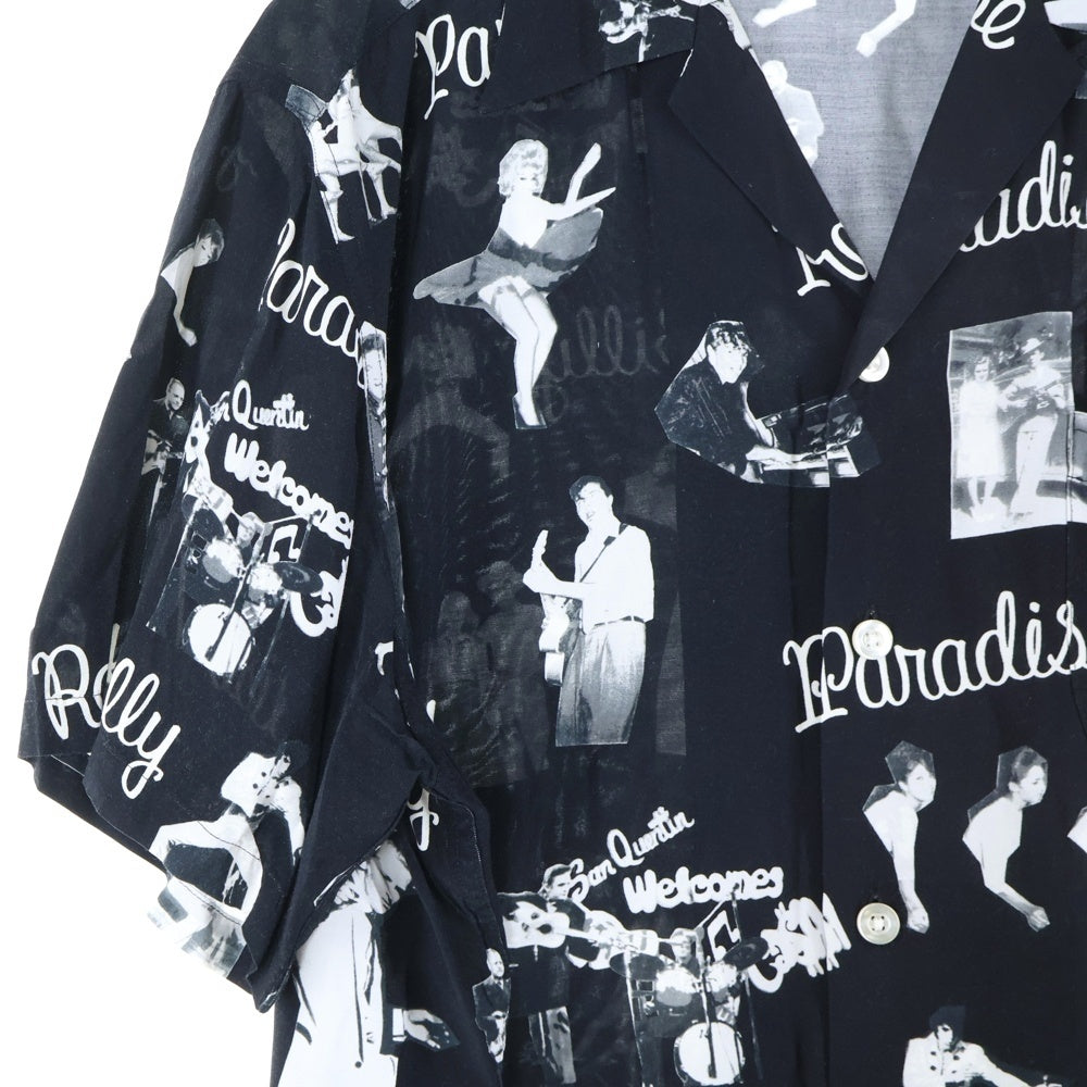 WACKO MARIA(ワコマリア) 19SS ROCKABILLY S/S HAWAIIAN SHIRTS ロカビリー 総柄 半袖シャツ ブラック